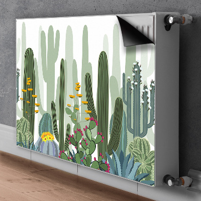 Un tapis avec un imprimé radiateur Cactus à fleurs