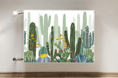 Un tapis avec un imprimé radiateur Cactus à fleurs