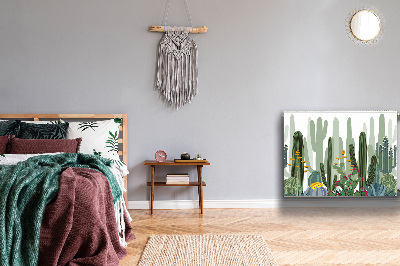 Un tapis avec un imprimé radiateur Cactus à fleurs