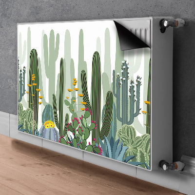 Un tapis avec un imprimé radiateur Cactus à fleurs