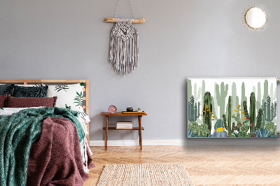 Un tapis avec un imprimé radiateur Cactus à fleurs