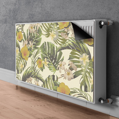 Cache radiateur déco Feuilles et fleurs tropicales