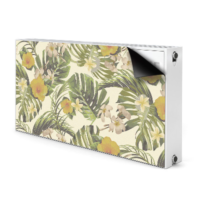 Cache radiateur déco Feuilles et fleurs tropicales