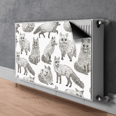 Cache radiateur déco Foxes dessinés