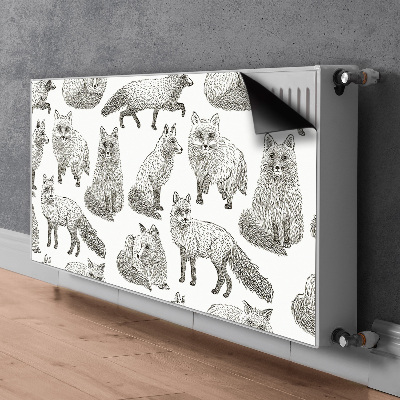 Cache radiateur déco Foxes dessinés