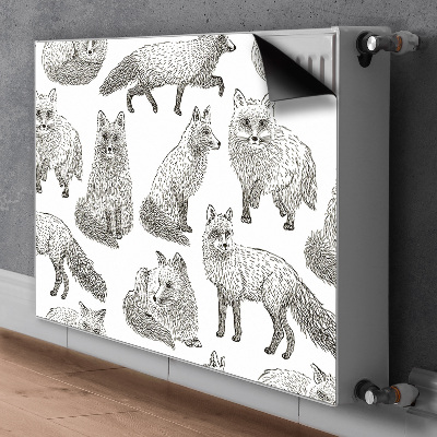 Cache radiateur déco Foxes dessinés