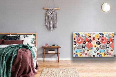 Un tapis avec un imprimé radiateur Motif floral