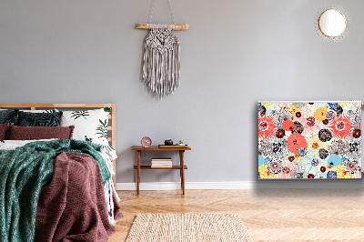 Un tapis avec un imprimé radiateur Motif floral