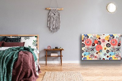 Un tapis avec un imprimé radiateur Motif floral