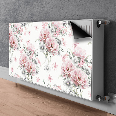 Un tapis avec un imprimé radiateur Fleurs