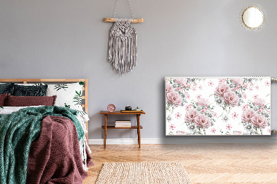 Un tapis avec un imprimé radiateur Fleurs