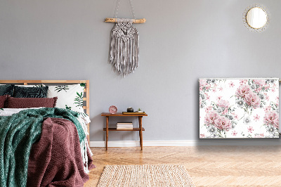 Un tapis avec un imprimé radiateur Fleurs