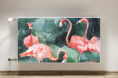 Tapis de radiateur décoratif Flamingos peints