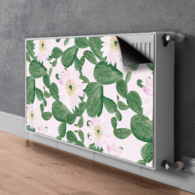 Un tapis avec un imprimé radiateur Cactus à fleurs