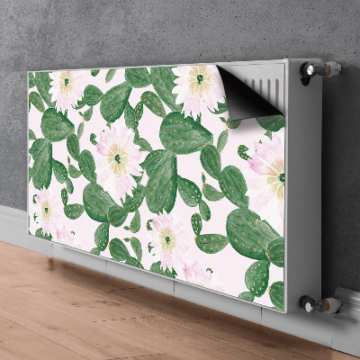 Un tapis avec un imprimé radiateur Cactus à fleurs