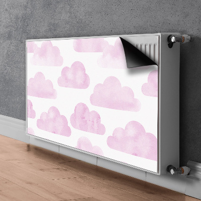 Cache radiateur déco Nuages ​​roses