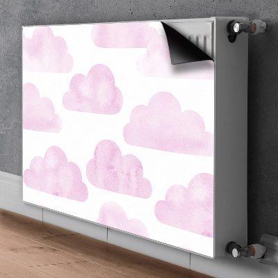 Cache radiateur déco Nuages ​​roses