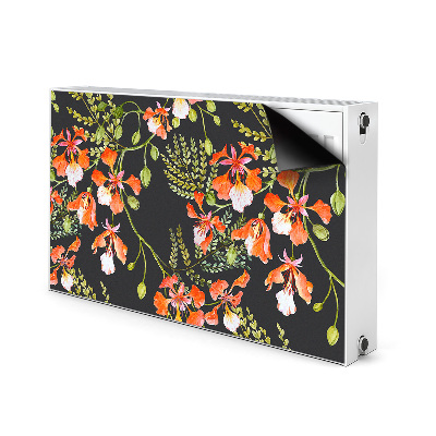 Tapis magnétique pour radiateur Fleurs rouges