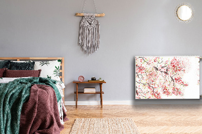 Un tapis avec un imprimé radiateur Fleurs de cerisier