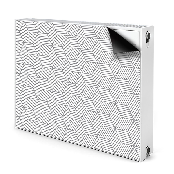 Cache radiateur déco Cubes 3d gris