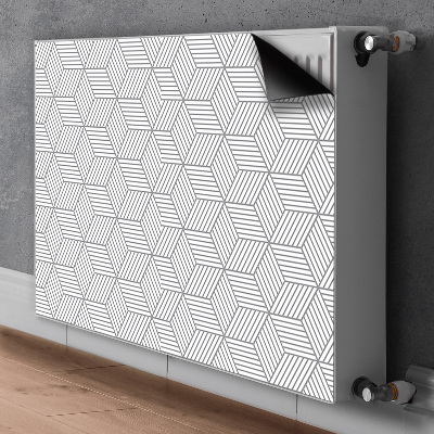 Cache radiateur déco Cubes 3d gris