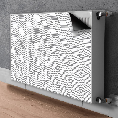 Cache radiateur déco Cubes 3d gris