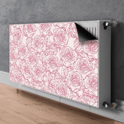 Cache radiateur déco Roses de griffonnage