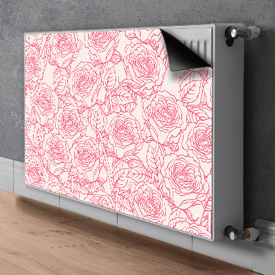 Cache radiateur déco Roses de griffonnage