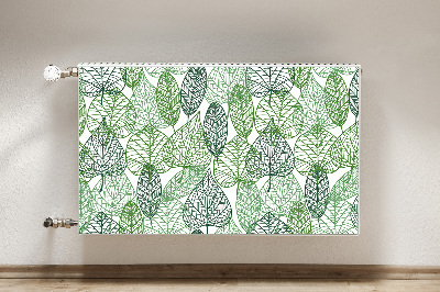 Un tapis avec un imprimé radiateur Feuilles de forêt