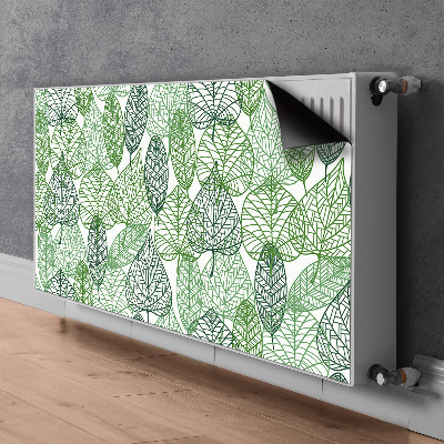 Un tapis avec un imprimé radiateur Feuilles de forêt