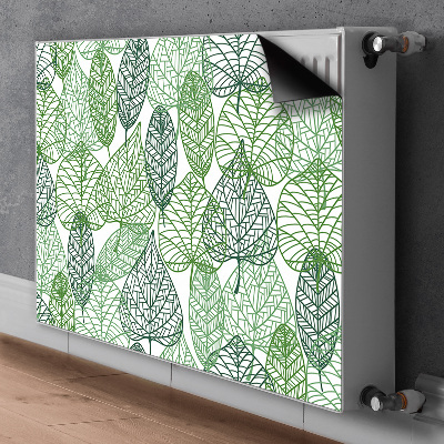 Un tapis avec un imprimé radiateur Feuilles de forêt