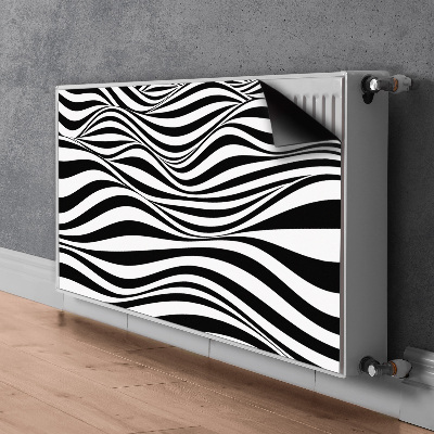 Tapis magnétique pour radiateur Vagues noires et blanches