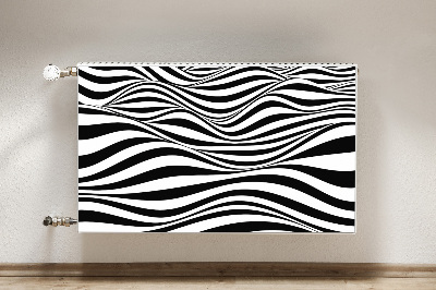 Tapis magnétique pour radiateur Vagues noires et blanches