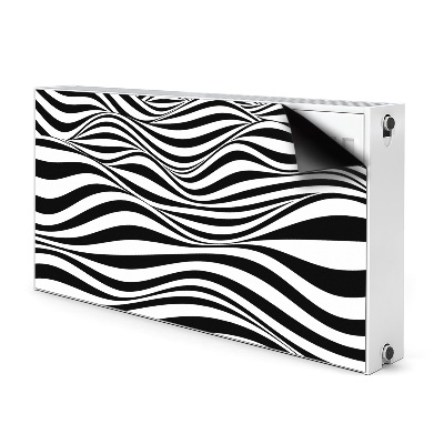 Tapis magnétique pour radiateur Vagues noires et blanches