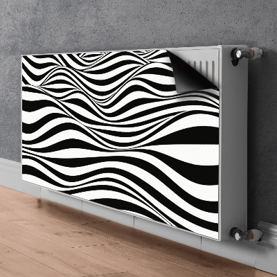 Tapis magnétique pour radiateur Vagues noires et blanches