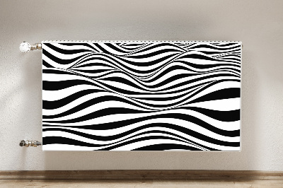 Tapis magnétique pour radiateur Vagues noires et blanches