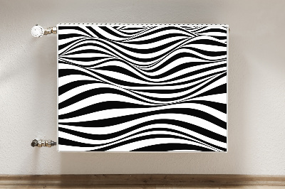 Tapis magnétique pour radiateur Vagues noires et blanches