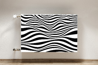 Tapis magnétique pour radiateur Vagues noires et blanches