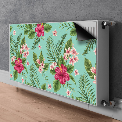 Un tapis avec un imprimé radiateur Fleurs