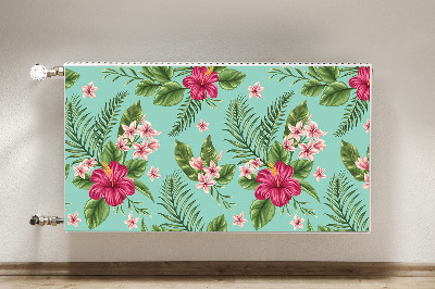 Un tapis avec un imprimé radiateur Fleurs