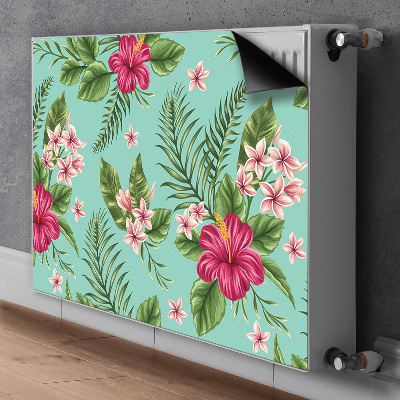 Un tapis avec un imprimé radiateur Fleurs