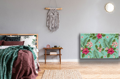 Un tapis avec un imprimé radiateur Fleurs