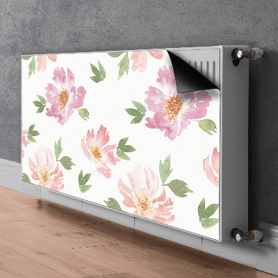 Cache radiateur déco Fleurs aquarelles