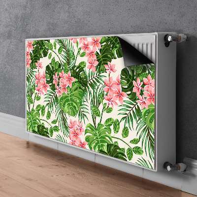 Un tapis avec un imprimé radiateur Fleurs d'hawaï