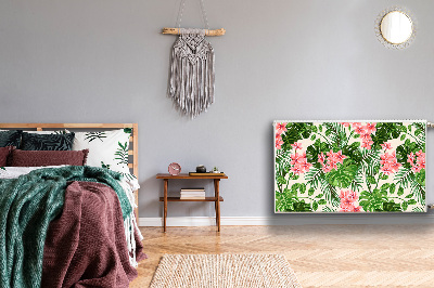 Un tapis avec un imprimé radiateur Fleurs d'hawaï