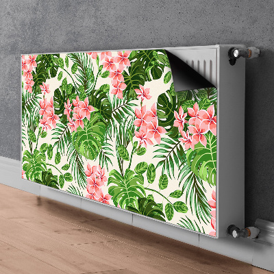 Un tapis avec un imprimé radiateur Fleurs d'hawaï