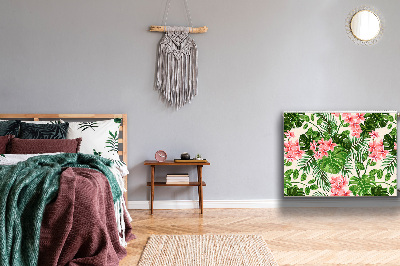 Un tapis avec un imprimé radiateur Fleurs d'hawaï