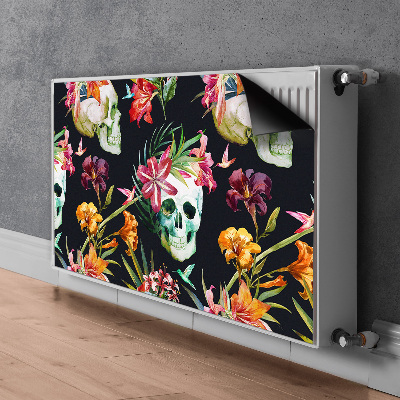 Tapis magnétique pour radiateur Crânes et fleurs