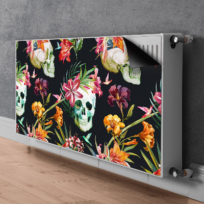 Tapis magnétique pour radiateur Crânes et fleurs