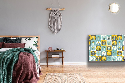 Un tapis avec un imprimé radiateur Motif floral